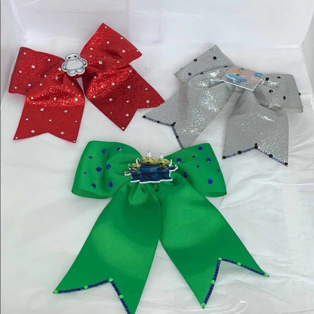 Set of 3 Handcrafted Disney Inspired Cheer Bows